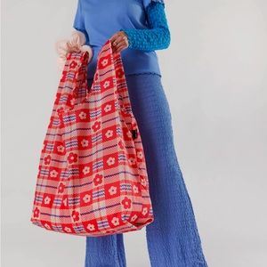 Sandy Liang x Baggu flower market plaid BIG baggu